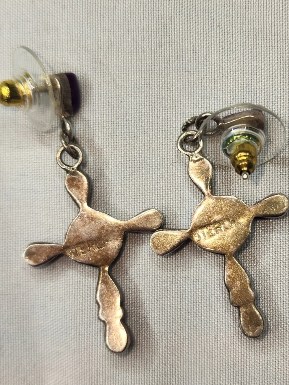 Vintage Zuni Style Cross Earrings
